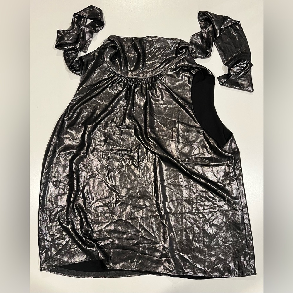 WHBM: Evening Blouse: Shiny Black: X-Large - Picture 8 of 9